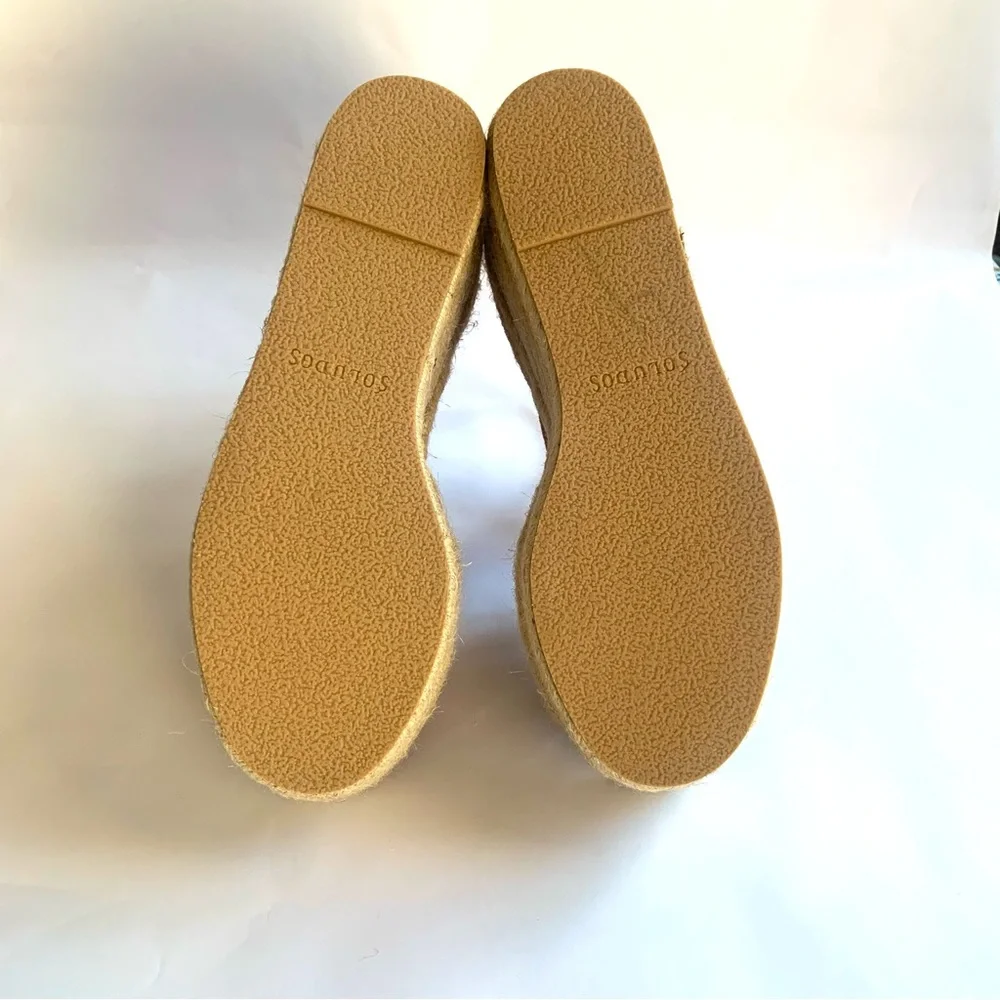 SOLUDOS COMO PLATFORM WEDGE ESPADRILLE SANDALS IN SAHARA PINK. NEW Sz9